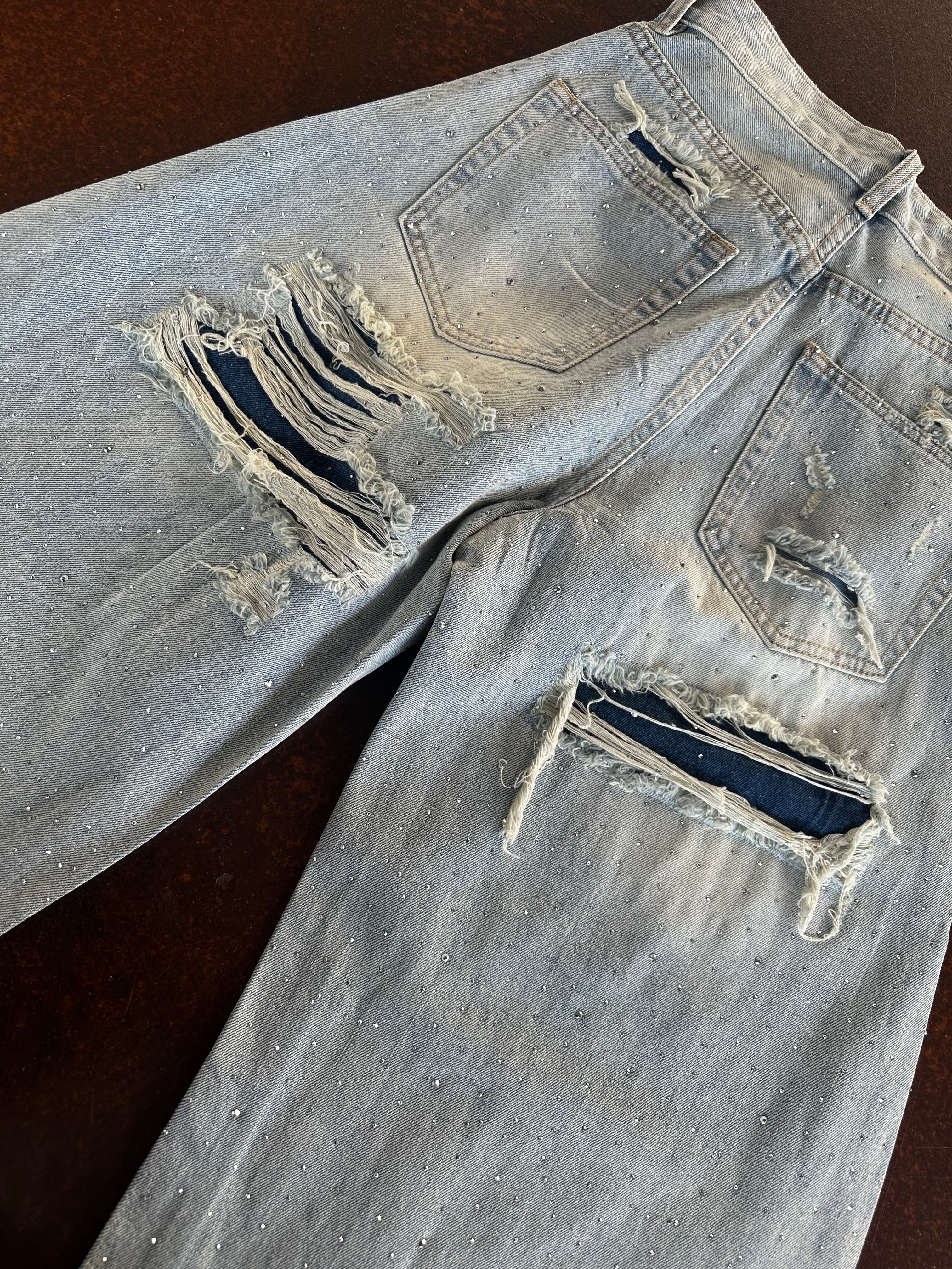 Jeans strass balloon Carlita Blanco