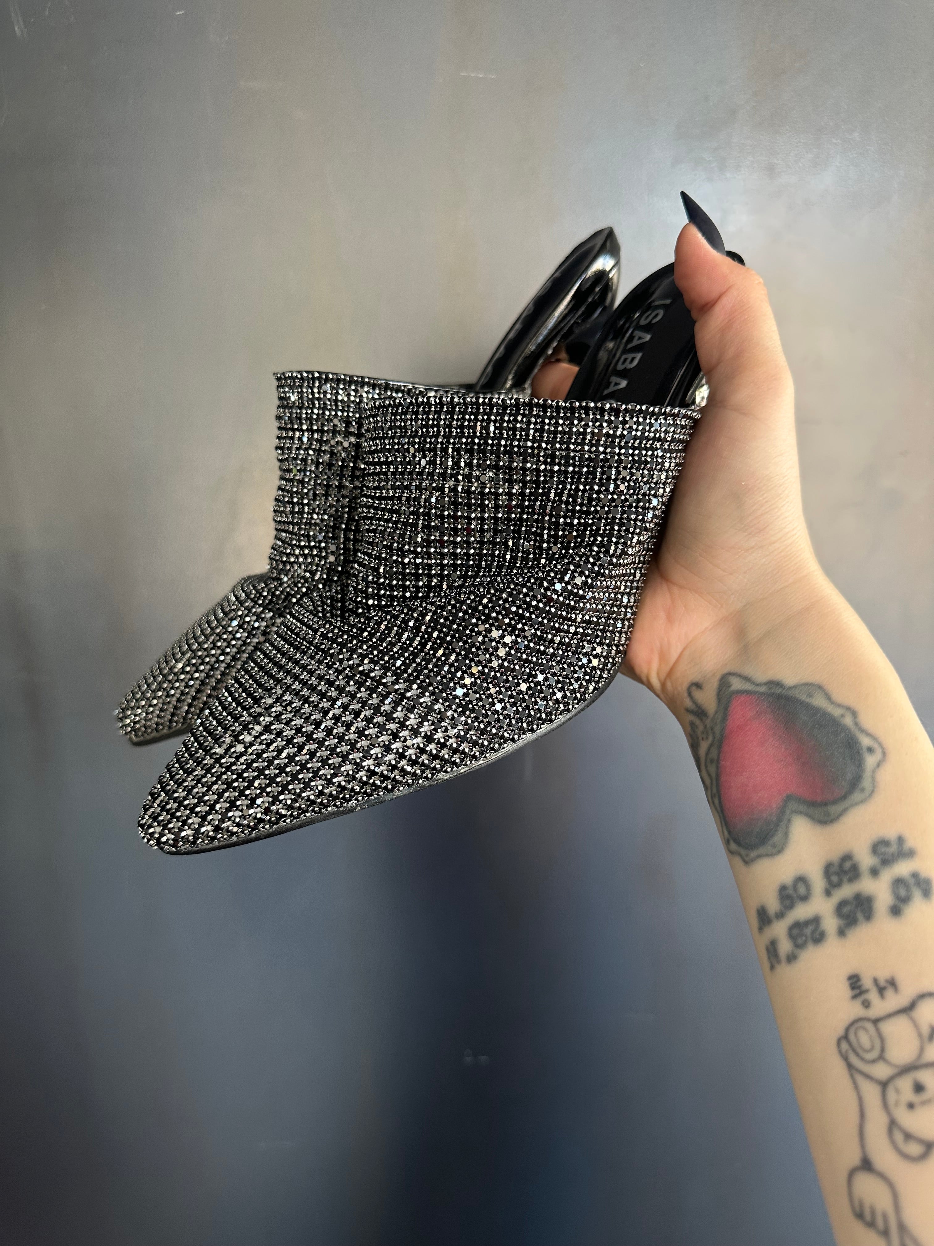 Sabot strass con tacco