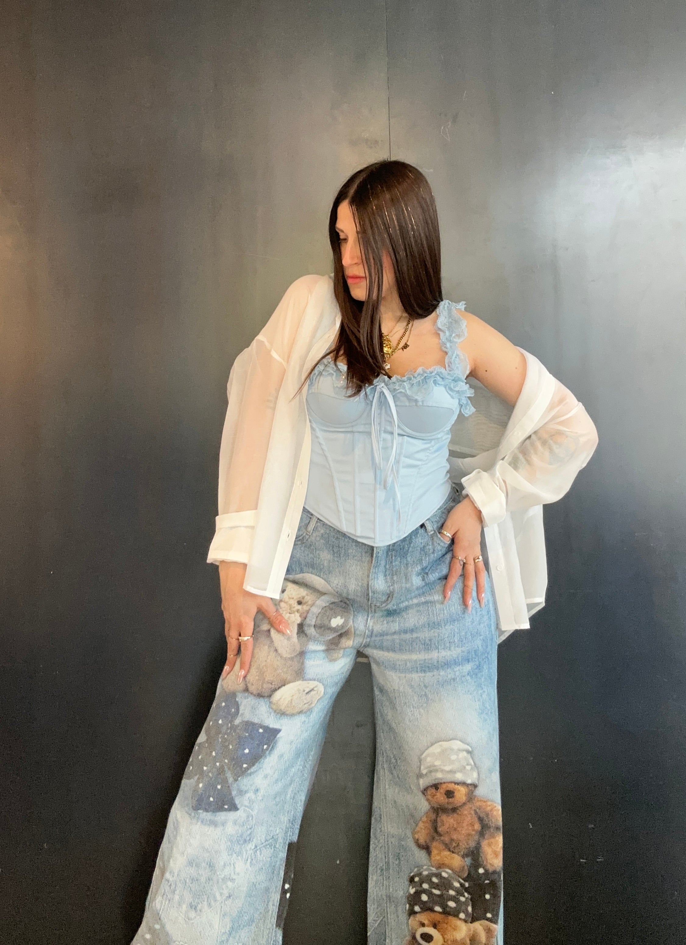 Jeans teddy bear