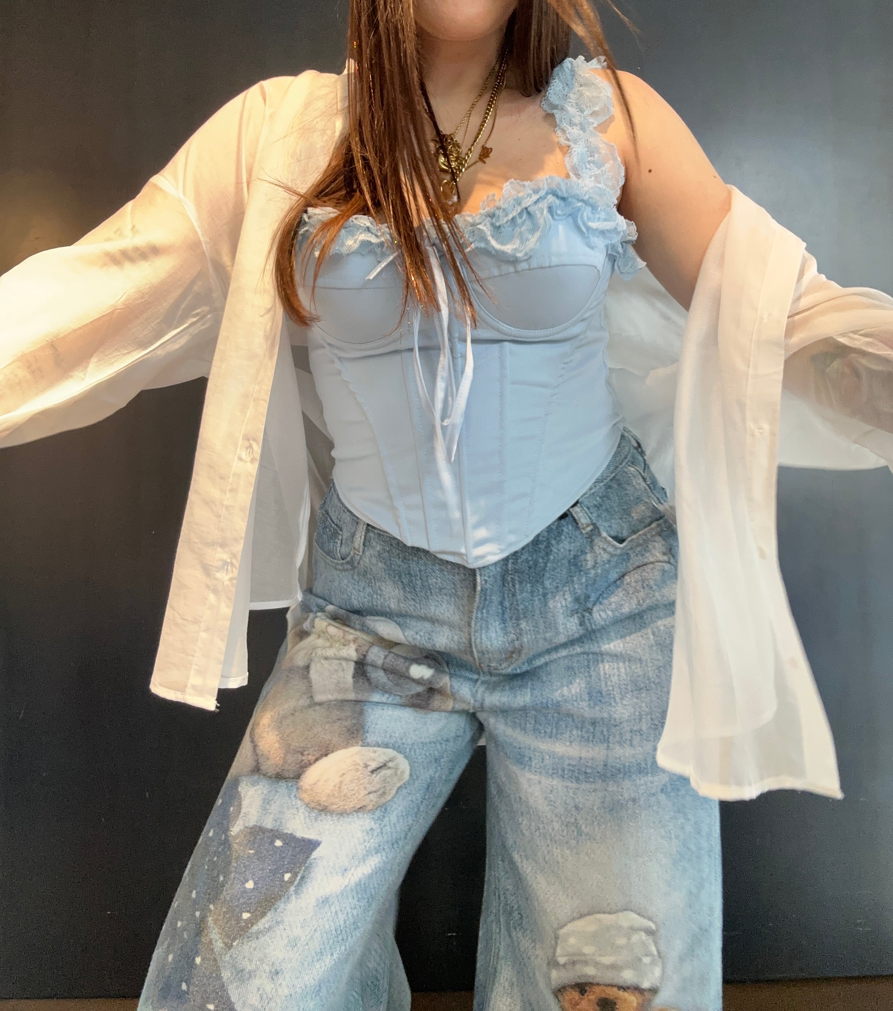 Corsetto bretelle in pizzo