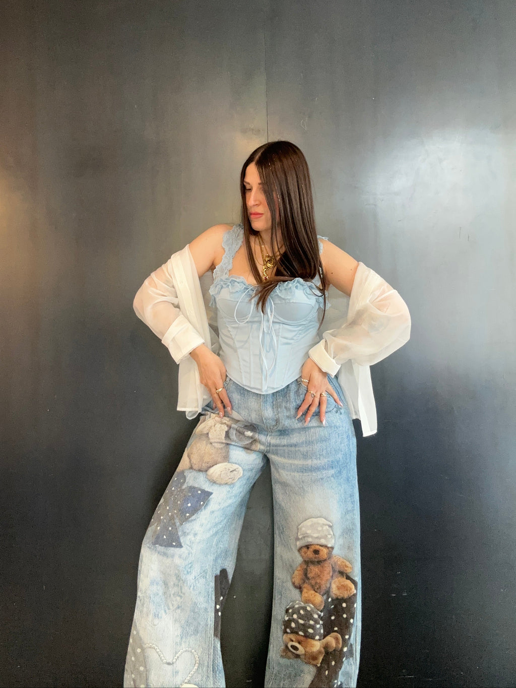 Jeans teddy bear