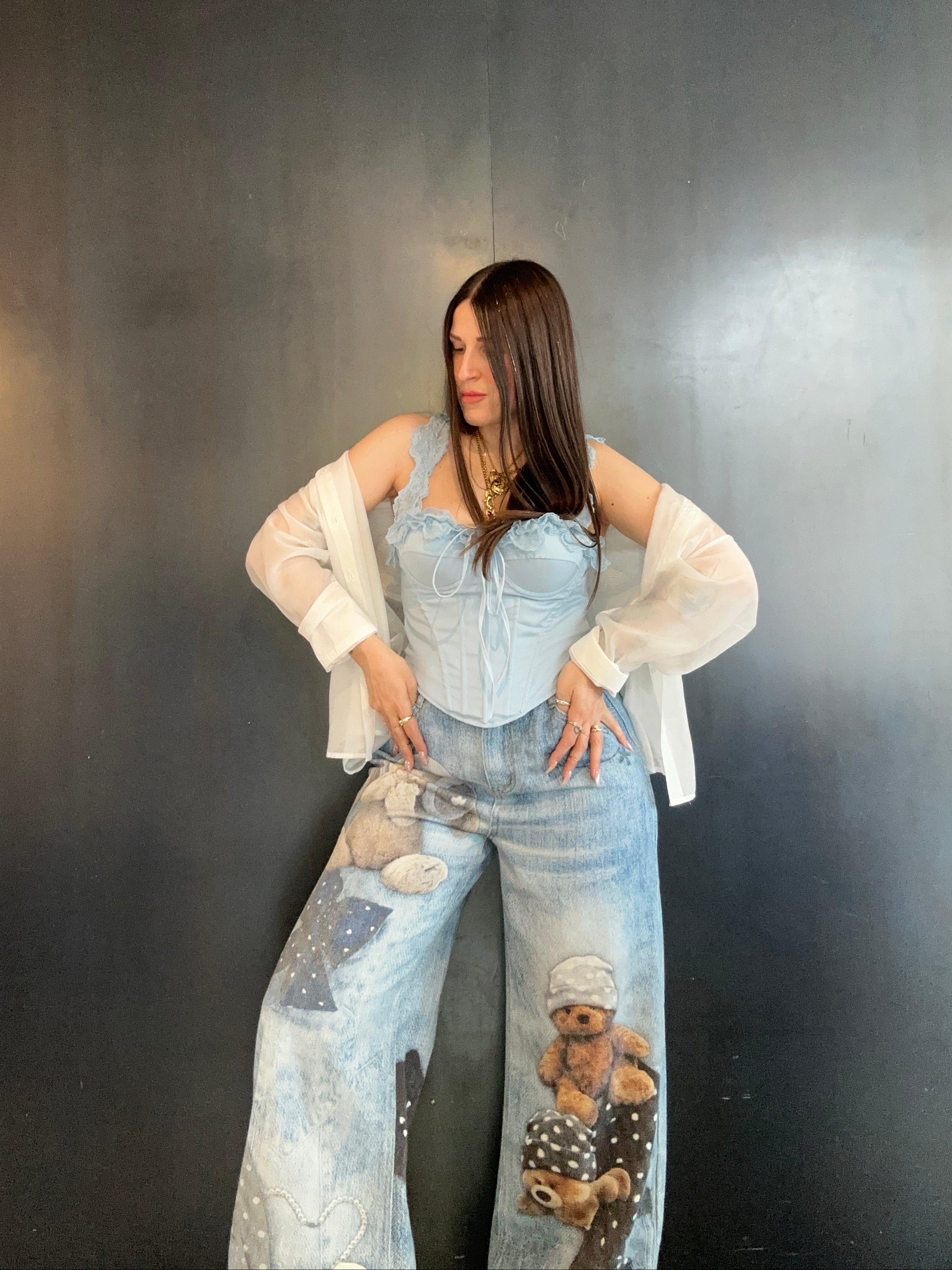 Jeans teddy bear