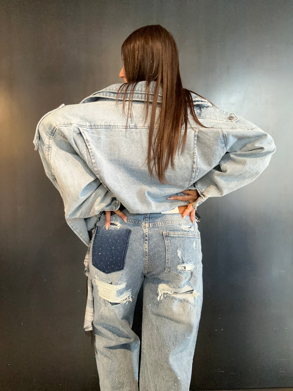 Jeans strass straight