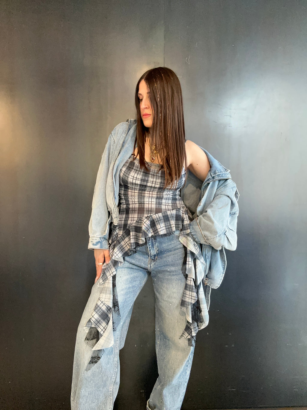 Jeans strass straight
