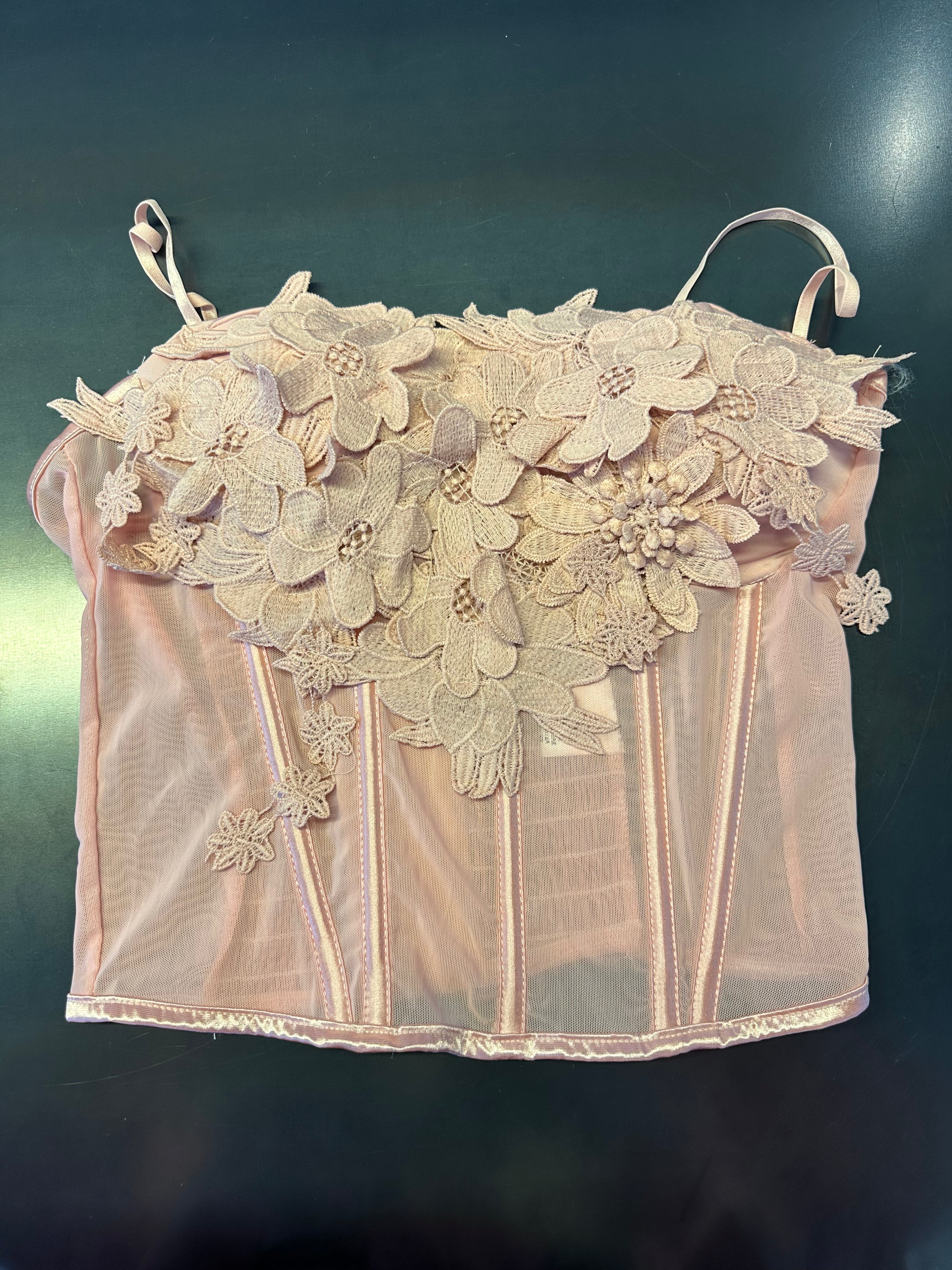 Corsetto ricamo floreale