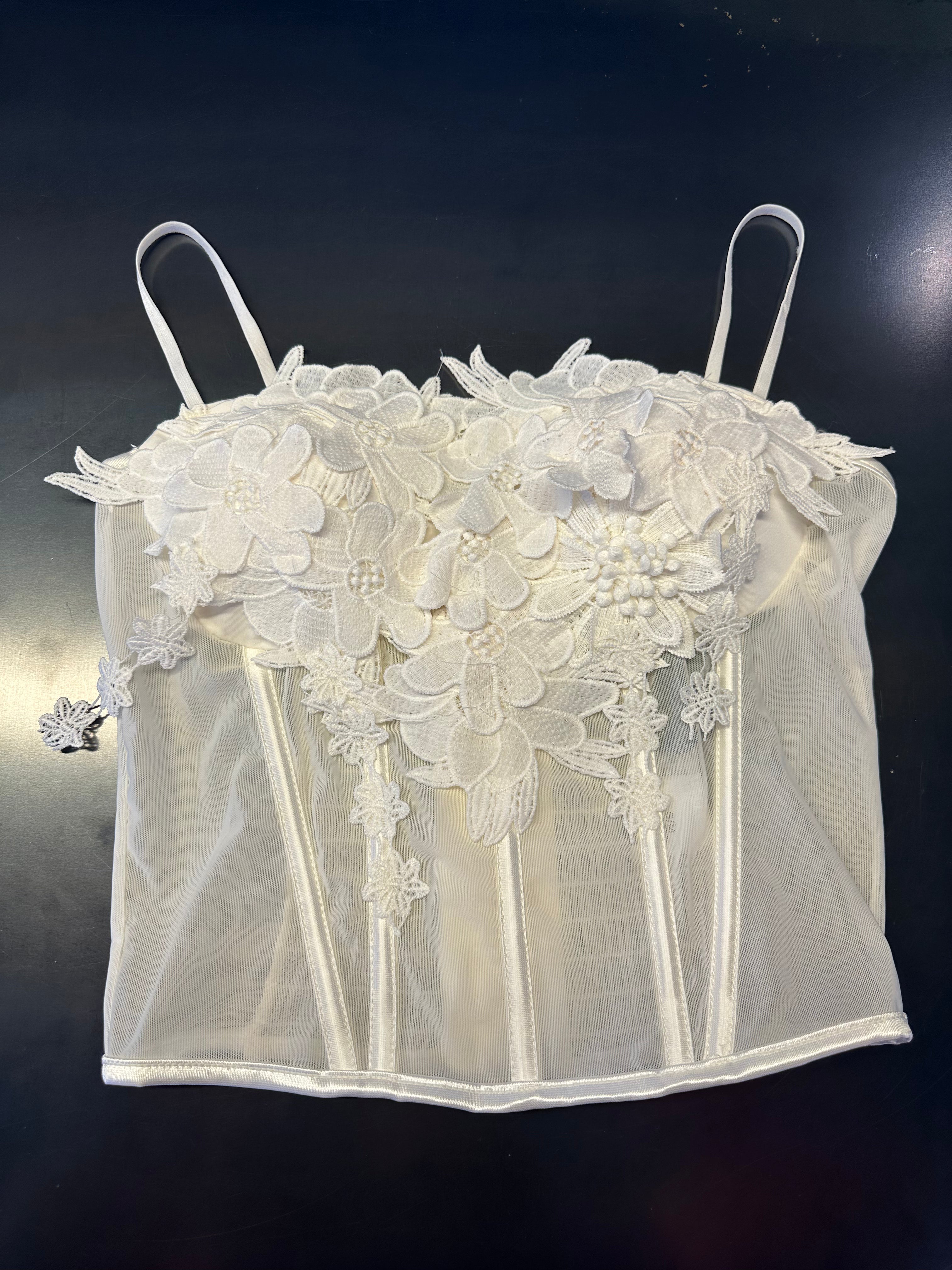 Corsetto ricamo floreale