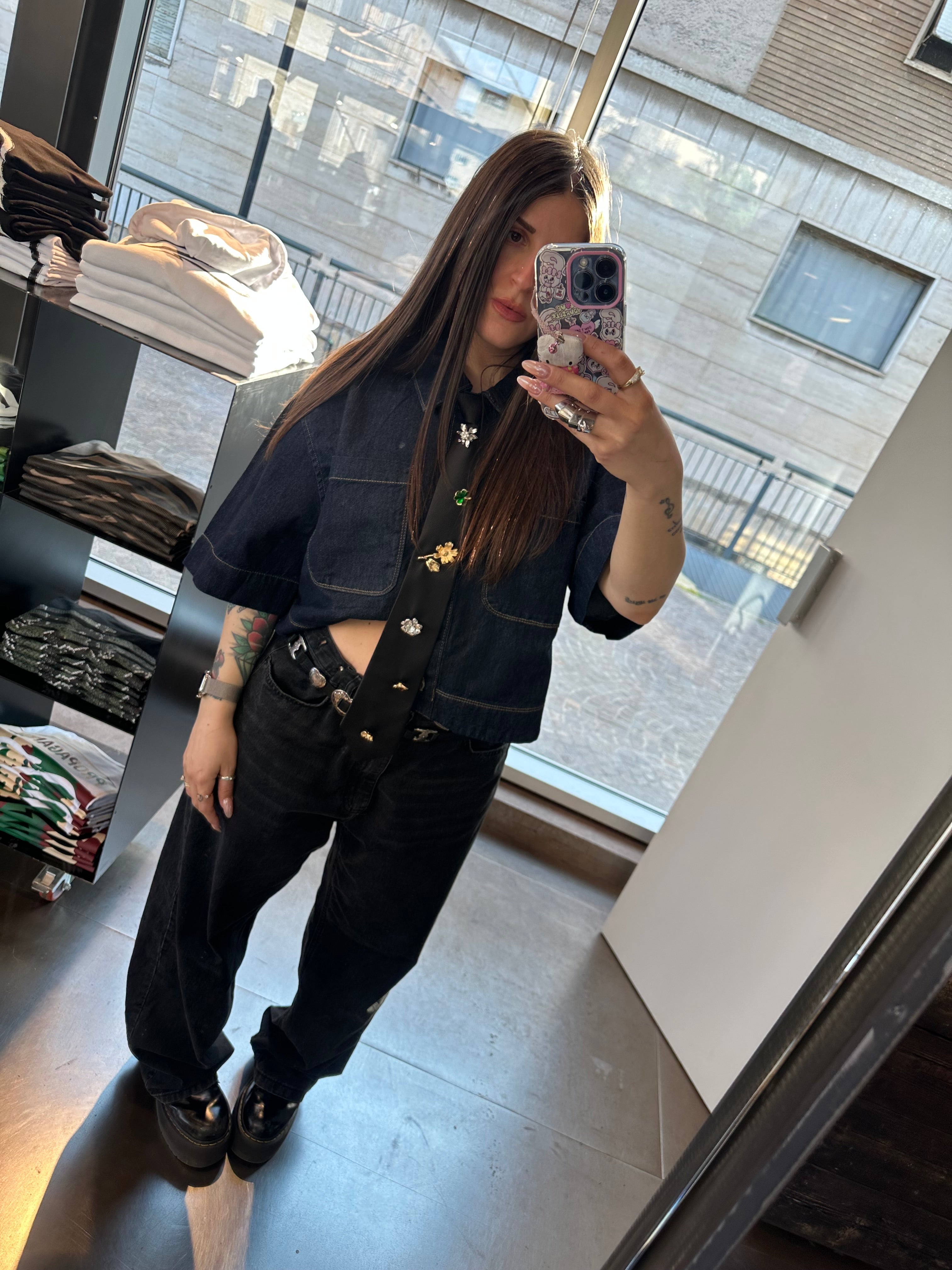 Camicia denim manica corta Only