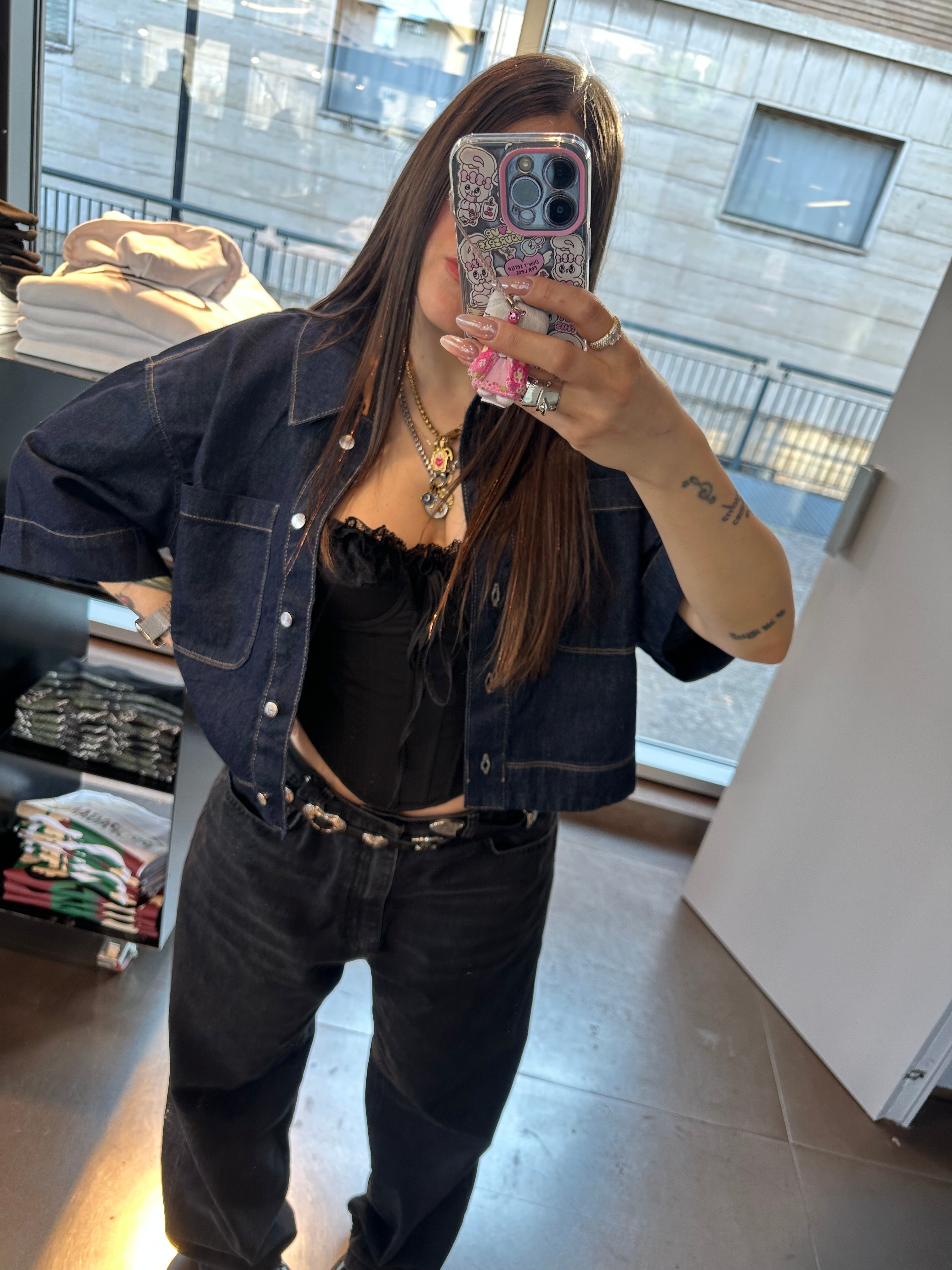 Camicia denim manica corta Only