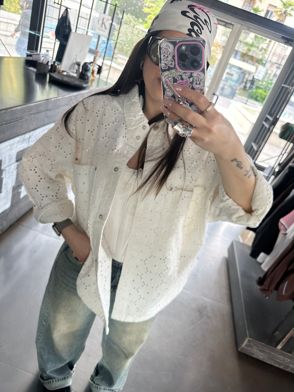 Overshirt pizzo sangallo Only