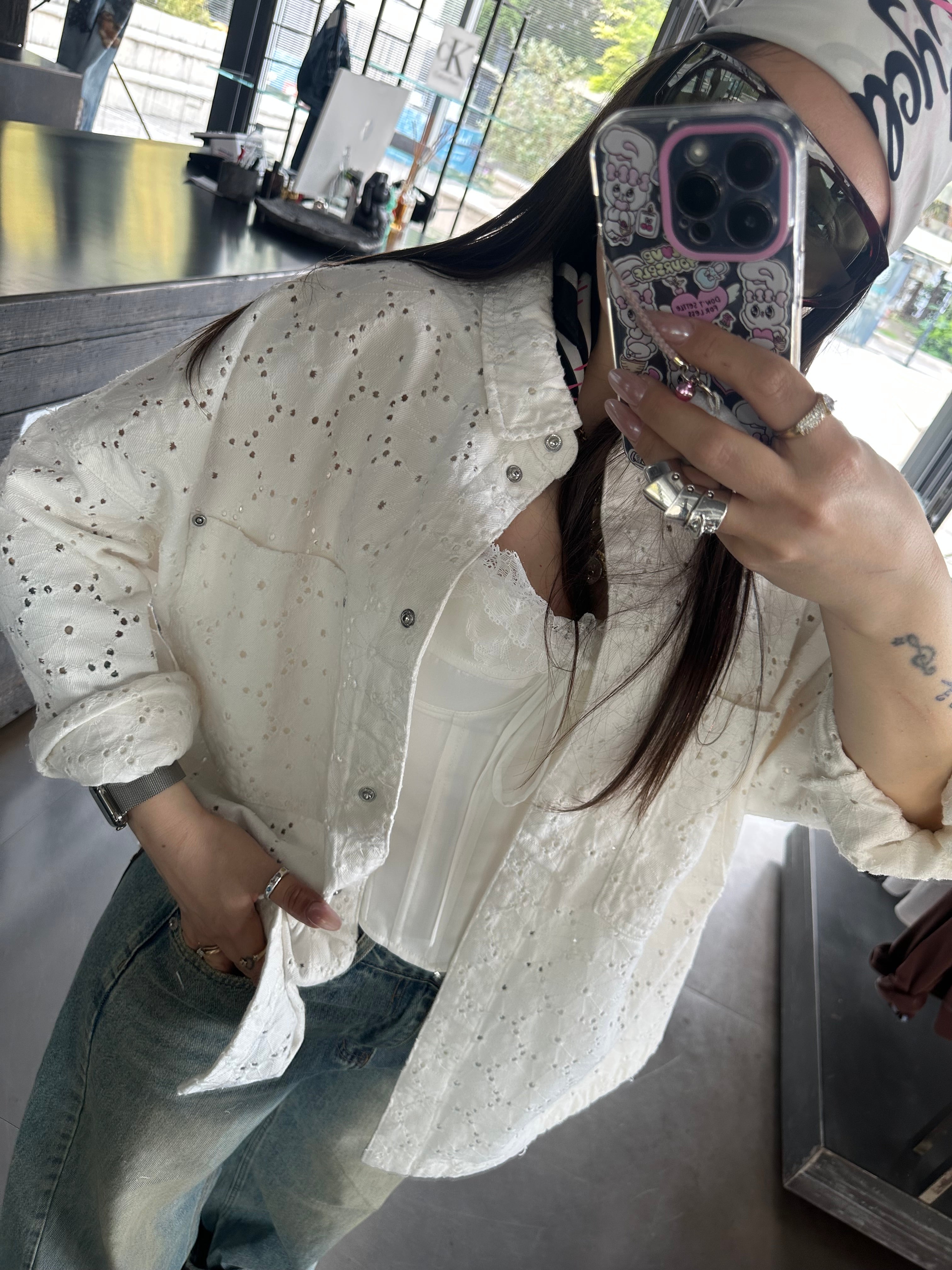 Overshirt pizzo sangallo Only