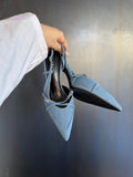Scarpa denim con tacco